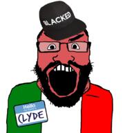 angry bbc beard blacked cap clothes clyde country flag glasses hair hat italy name_tag open_mouth red red_skin soyjak subvariant:science_lover text variant:markiplier_soyjak // 800x849 // 218.4KB