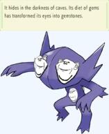 3soyjaks ear ghost glasses goblin hoenn monster no_eyebrows pokemon purple_skin sableye smile soyjak stubble subvariant:wholesome_soyjak text variant:gapejak variant:impish_soyak_ears // 846x1032 // 418.5KB