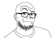 anthony_fantano beard clothes ear glasses smile smug soyjak variant:unknown // 640x438 // 17.5KB