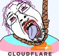 bloodshot_eyes cloudflare dead flag hair hanging logo mustache purple_hair rope soyjak suicide tongue tranny variant:bernd // 2880x2695 // 437.5KB