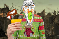 2soyjaks angry animal bloodshot_eyes clenched_teeth clothes ear glass glasses green_teeth hand holding_object juice open_mouth orange_eyes orange_juice soyjak squirrel stubble subvariant:feralsquirrel ugly_sweater variant:feraljak vein // 2000x1333 // 464.1KB