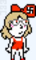 blond bow dress flag hair nazism pixel_art subvariant:soylita variant:gapejak // 27x44 // 1001