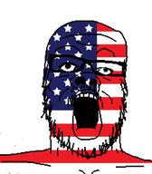 country flag flag:united_states glasses mustache open_mouth soyjak star_(symbol) stubble united_states variant:a24_slowburn_soyjak // 454x520 // 24.6KB