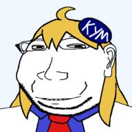 badge clothes ear eyelids female glasses hair knowyourmeme kym_tan necktie smile soyjak stubble subvariant:massjak subvariant:wholesome_soyjak variant:gapejak yellow_hair // 600x600 // 15.5KB