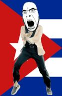 angry animated country cuba dance flag flag:cuba full_body gangnam_style glasses irl open_mouth soyjak star stubble variant:cobson // 300x460 // 505.8KB