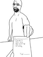 anime arm beard closed_mouth glasses hand paper smile soyjak vaccine variant:bartender vasectomy // 1536x2048 // 169.3KB