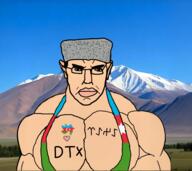 azerbaijan buff chud clotches clothes forest glasses green hat hearth islam love mountain muscles nature sky snow tattoo turkic_text // 3666x3272 // 8.2MB