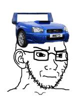 car clothes concerned ear frown glasses hat soyjak stubble subaru variant:soyak // 735x872 // 284.8KB