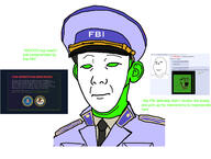 3soyjaks angry closed_mouth clothes collar_tabs ear epaulettes federal_bureau_of_investigation glasses green green_skin greentext hat kuz military_cap necktie open_mouth schizo smile soyjak soyjak_party stubble text uniform variant:feraljak variant:gapejak variant:kuzjak // 1963x1482 // 1017.3KB