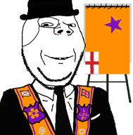 blood bowler clothes flag freemason hat ireland lodge mason missing_teeth monocle necktie northern_ireland orangeman sect sectarian smile soyjak star stubble suit text top_hat united_kingdom variant:gapejak // 1192x1212 // 159.6KB