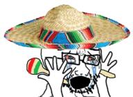 arm clothes crying glasses hand hat maracas open_mouth sombrero soyjak stubble variant:cryboy_soyjak // 565x413 // 267.0KB