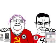 black_panther_party bloodshot_eyes clothes communism confederate crying crying_wojak glasses hammer_and_sickle hat judaism karl_marx louis_farrakhan nation_of_islam nazism slave smile smug tranny union variant:chudjak variant:gapejak // 1856x1429 // 982.2KB