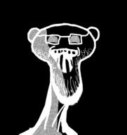 black_and_white ear glasses open_mouth reddit soyjak stubble variant:snoojak // 1416x1500 // 147.8KB