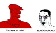 angry bloodshot_eyes chad communism crying glasses hair open_mouth soyjak soyjak_comic text variant:chudjak // 2616x1548 // 411.7KB