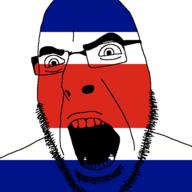 angry costa_rica country flag glasses open_mouth soyjak stubble variant:cobson // 721x720 // 10.1KB