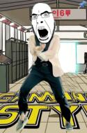 animated dance full_body gangnam_style glasses irl open_mouth push_pin soyjak sticky stubble variant:cobson // 300x460 // 1.7MB