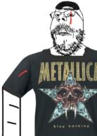 angry arm blood cap clothes glasses hat metal_(music) metallica music soyjak stubble thrash_metal tshirt variant:gapejak // 600x836 // 401.2KB