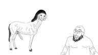 arm beard doomer glasses hand horse nsfw open_mouth soyjak variant:unknown vaush wojak // 1445x809 // 193.0KB