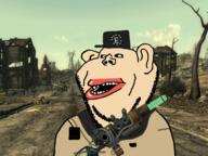 amerimutt clothes ear enclave fallout gun hat meta:tagme open_mouth soyjak stubble subvariant:impish_amerimutt variant:impish_soyak_ears video_game white_skin // 1440x1080 // 1.4MB