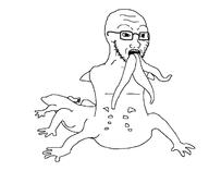 centaur fallout fallout_new_vegas glasses horror monster open_mouth soyjak stubble variant:soyak // 1219x995 // 50.8KB