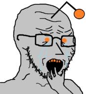 antenna crying glasses grey_skin hand npc orange_eyes reddit soyjak stubble variant:soyak // 727x800 // 19.6KB