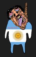 argentina arm bloodshot_eyes clothes country crying dead deformed distorted flag full_body hair hanging leg mustache open_mouth rope soyjak stubble subvariant:brunetto sun text tongue variant:bernd yellow_teeth // 2178x3464 // 963.9KB