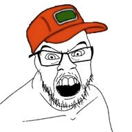 angry cartoon clothes glasses hat mustache open_mouth sneed soyjak stubble the_simpsons variant:feraljak // 680x681 // 41.7KB