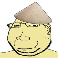 asian clothes ear glasses hat rice_hat small_eyes smile soyjak stubble subvariant:massjak subvariant:wholesome_soyjak variant:gapejak yellow_skin // 600x600 // 117.9KB