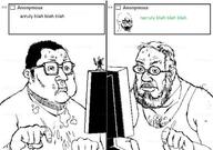 4chan anti_soyjak beard bloodshot_eyes chest_hair computer crying fat figurine glasses greentext keyboard monitor nerd open_mouth soyjak stain stubble text variant:cryboy_soyjak // 607x428 // 92.9KB