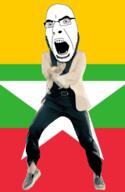 angry animated country dance flag gangnam_style glasses maynmar open_mouth soyjak stubble variant:cobson // 300x460 // 500.6KB