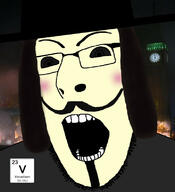 black_eyes blush chemistry clothes element glasses hat mask mustache open_mouth soyjak stubble text v_for_vendetta vanadium variant:cobson // 721x789 // 79.5KB