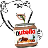 drinking ear happy holding_object imp jar mug nutella smile soyjak variant:impish_soyak_ears // 845x850 // 442.5KB