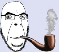 glasses pipe smile smoking soyjak stubble variant:cobson // 1198x1060 // 479.3KB