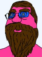 beard brown_hair closed_mouth doll_(user) glasses hair pink_skin soyjak variant:gapejak // 601x807 // 31.6KB