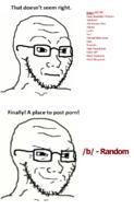 4chan b_(4chan) glasses neutral smile smug soyjak stubble text variant:soyak // 738x1154 // 219.6KB