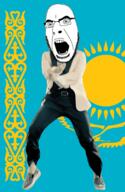 angry animated country dance flag flag:kazakhstan gangnam_style glasses kazakhstan open_mouth soyjak stubble variant:cobson // 300x460 // 514.2KB