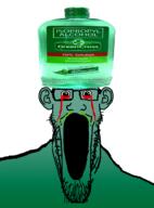 alcohol blood bloodshot_eyes ear flavorjak glasses green_cross green_skin large_ear medicine mucus no_teeth rubbing_alcohol soyjak stretched_mouth stubble variant:markiplier_soyjak // 900x1215 // 464.6KB