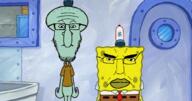 2soyjaks angry cartoon closed_mouth clothes door glasses hat krusty_krab large_nose nazism necktie neutral nickelodeon soyjak spongebob_squarepants squid squidward stubble subvariant:chudjak_front swastika variant:chudjak variant:markiplier_soyjak window // 1222x641 // 314.8KB