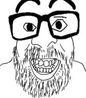 beard glasses merge open_mouth soyjak variant:israeli_soyjak variant:nojak // 584x666 // 99.1KB