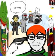 Albert(namefaggot) alunya beach boat brown_skin codefag_(user) doddermodd_(user) flag frog glasses grey_skin gun helmet kgb laughing pepe sean stubble suicide tear uniform vadim_(user) variant:cobson variant:kuzjak variant:soyak water white_skin yellow_skin // 1042x1062 // 691.8KB