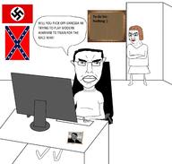 adolf_hitler computer confederate flag jeffy list room subvariant:chudjak_front swastika text vanessa variant:chudjak video_game // 2250x2144 // 451.2KB