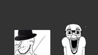 animated clothes deformed fedora glasses glowing_glasses hand hat katana oe_cake shadow soyjak variant:el_perro_rabioso variant:soyak video // 1280x720, 15.5s // 1.7MB