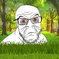 angry animated bloodshot_eyes brown_eyes easter egg glasses grass irl_background pixiz sad soyjak stubble variant:feraljak wrinkles yellow_teeth // 700x700 // 475.8KB