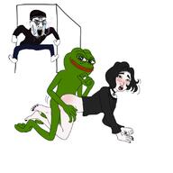 bloodshot_eyes chud cigarette crying cuck doomer doomer_girl female femjak frog green_skin monkey_dance nsfw open_mouth pepe smug stretched_mouth variant:chudjak // 821x820 // 231.1KB