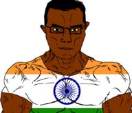 brown_skin chad clothes flag glasses hair india muscles tshirt variant:chudjak vein // 927x795 // 162.9KB