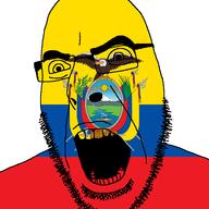 angry animal bird country ecuador fasces flag glasses mountain open_mouth soyjak stubble sun variant:cobson // 721x720 // 90.6KB