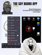 3soyjaks advertisement app beard blanket comfy ear firefox glasses grey_skin mustache open_mouth phone screenshot smile soot soot_colors soybooru soyjak_party stubble subvariant:science_lover subvariant:wholesome_soyjak text variant:gapejak variant:impish_soyak_ears variant:markiplier_soyjak // 1183x1568 // 443.1KB