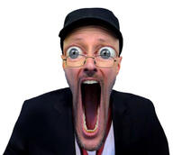 clothes doug_walker ear glasses hat irl large_eyes necktie nostalgia_critic open_mouth stretched_mouth stubble variant:nostaljak // 700x627 // 47.2KB