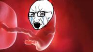 bloodshot_eyes crying fetus glasses objectsoy open_mouth soyjak stubble variant:soyak // 411x228 // 149.2KB