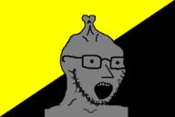 anarcho-capitalism flag flag:anarcho-capitalism glasses npc open_mouth politics small_brain soyjak stubble variant:soyak // 900x600 // 87.5KB